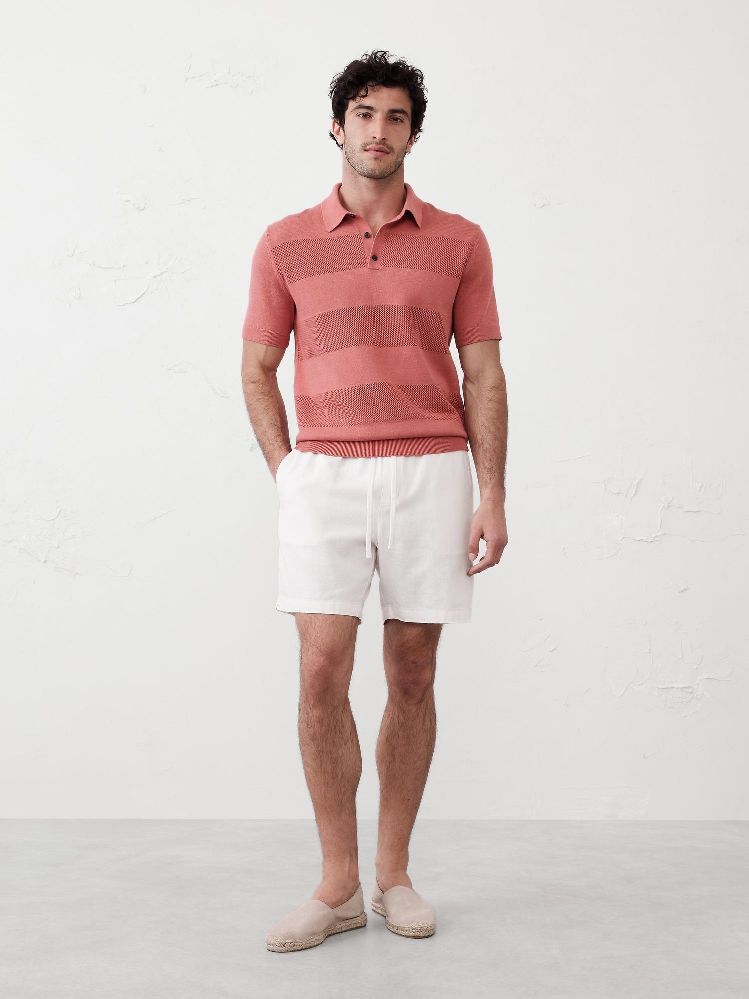 Mesh Striped Polo Product Image