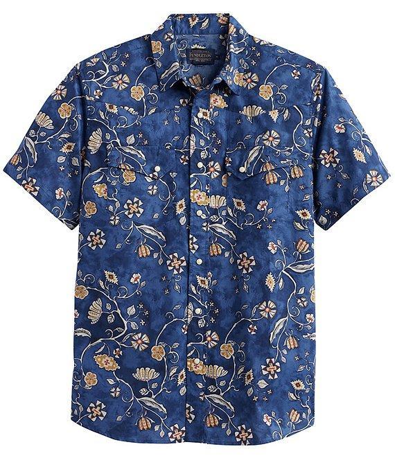 Pendleton Laramie Batik Floral Print Short Sleeve Woven Shirt Product Image