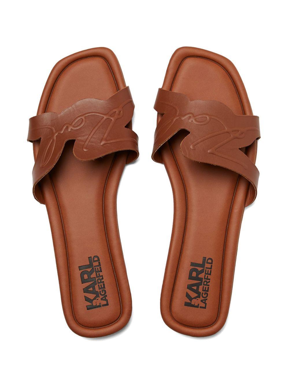 logo-embossed leather sandals Product Image
