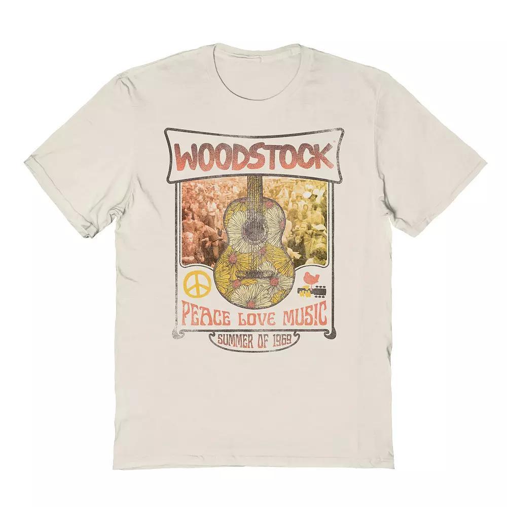 Men's Vintage Daisy Guitar Graphic Tee, Size: Small, Natural Product Image