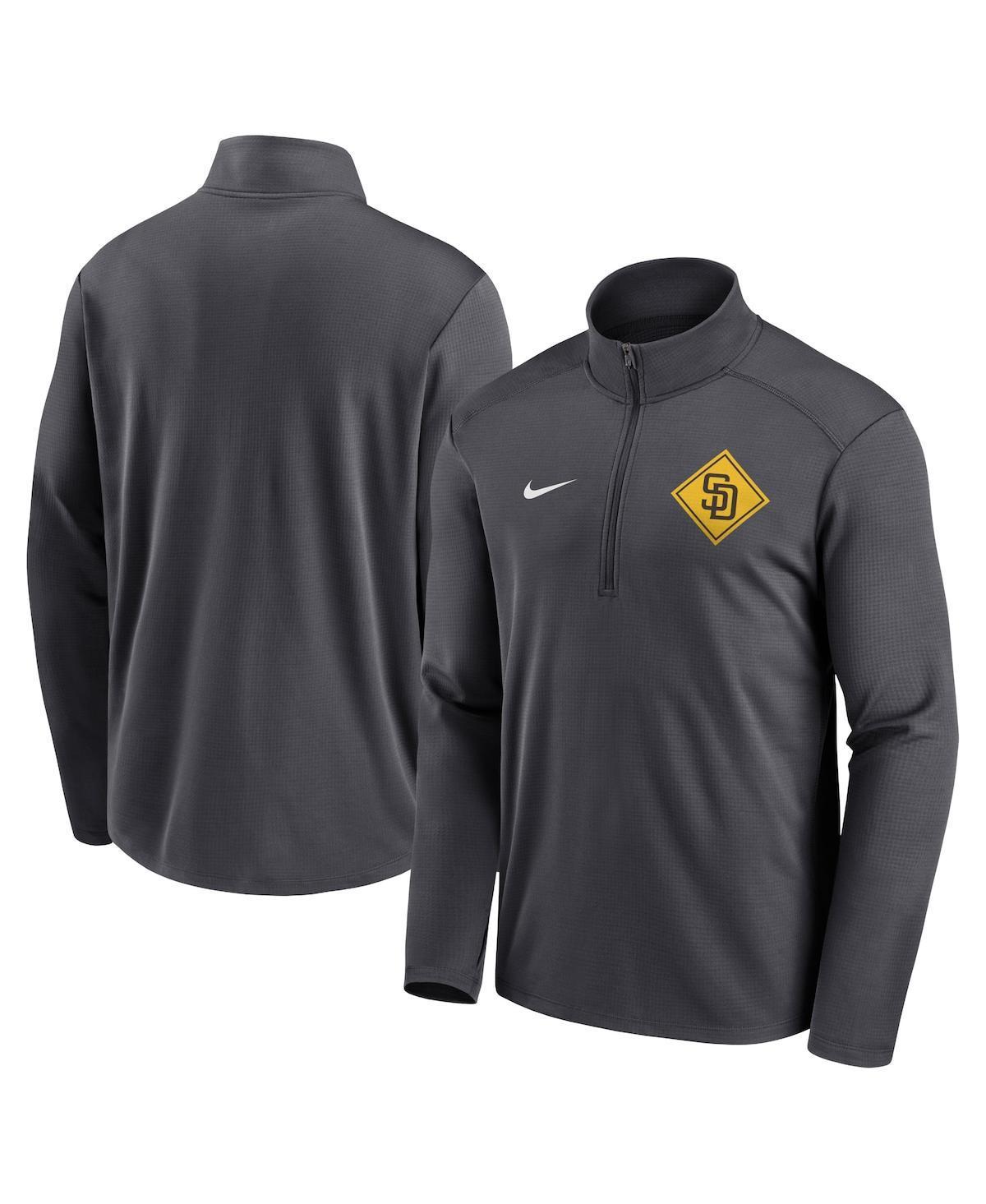 Mens Nike Anthracite Los Angeles Chargers Logo Pacer Performance Half-Zip Jacket Product Image