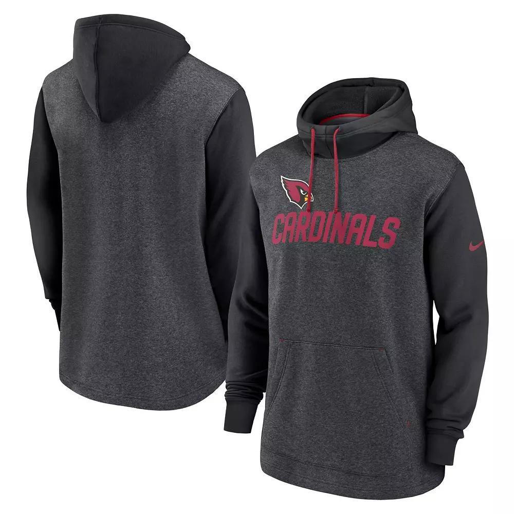 Men's Nike Heathered Charcoal/Black Arizona Cardinals Surrey Legacy Pullover Hoodie,  Product Image