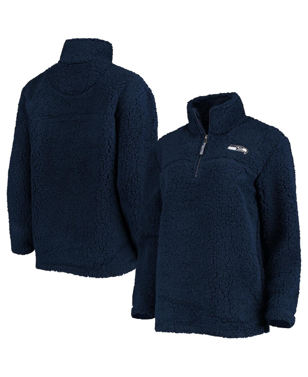 Womens G-III 4Her by Carl Banks College Seattle Seahawks Sherpa Quarter-Zip Jacket Blue Product Image