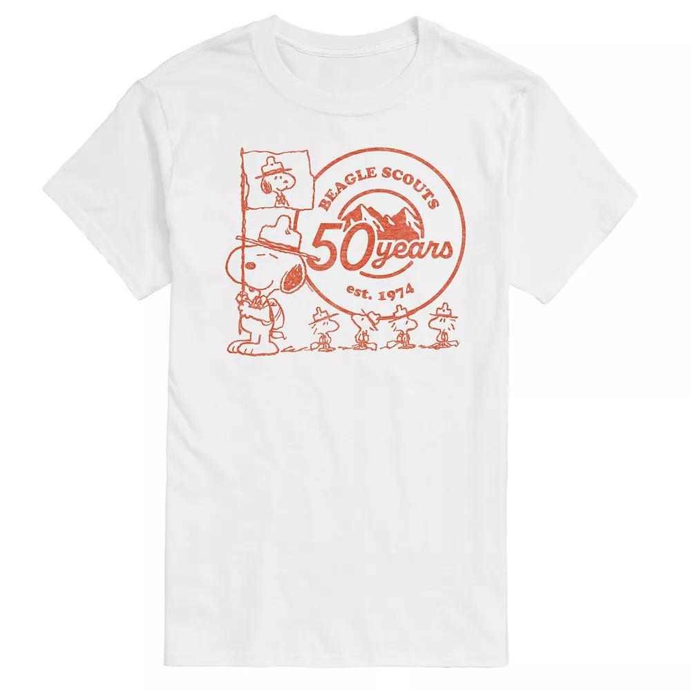 Big & Tall Peanuts Beagle Scouts 50 Years Flag Graphic Tee, Men's,  Product Image