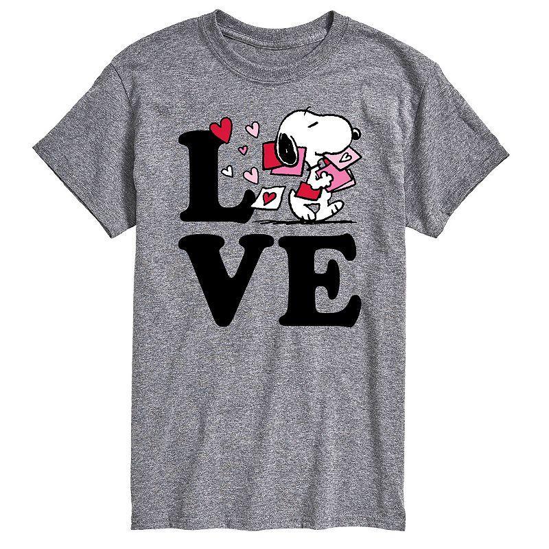 Big & Tall Peanuts Love Snoopy Tee, Men's, Size: XL Tall, Gray Product Image