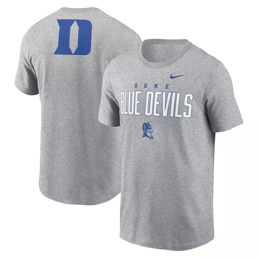 Men's Nike Heather Gray Duke Blue Devils Campus 2-Hit Primary Mascot T-Shirt,  Product Image