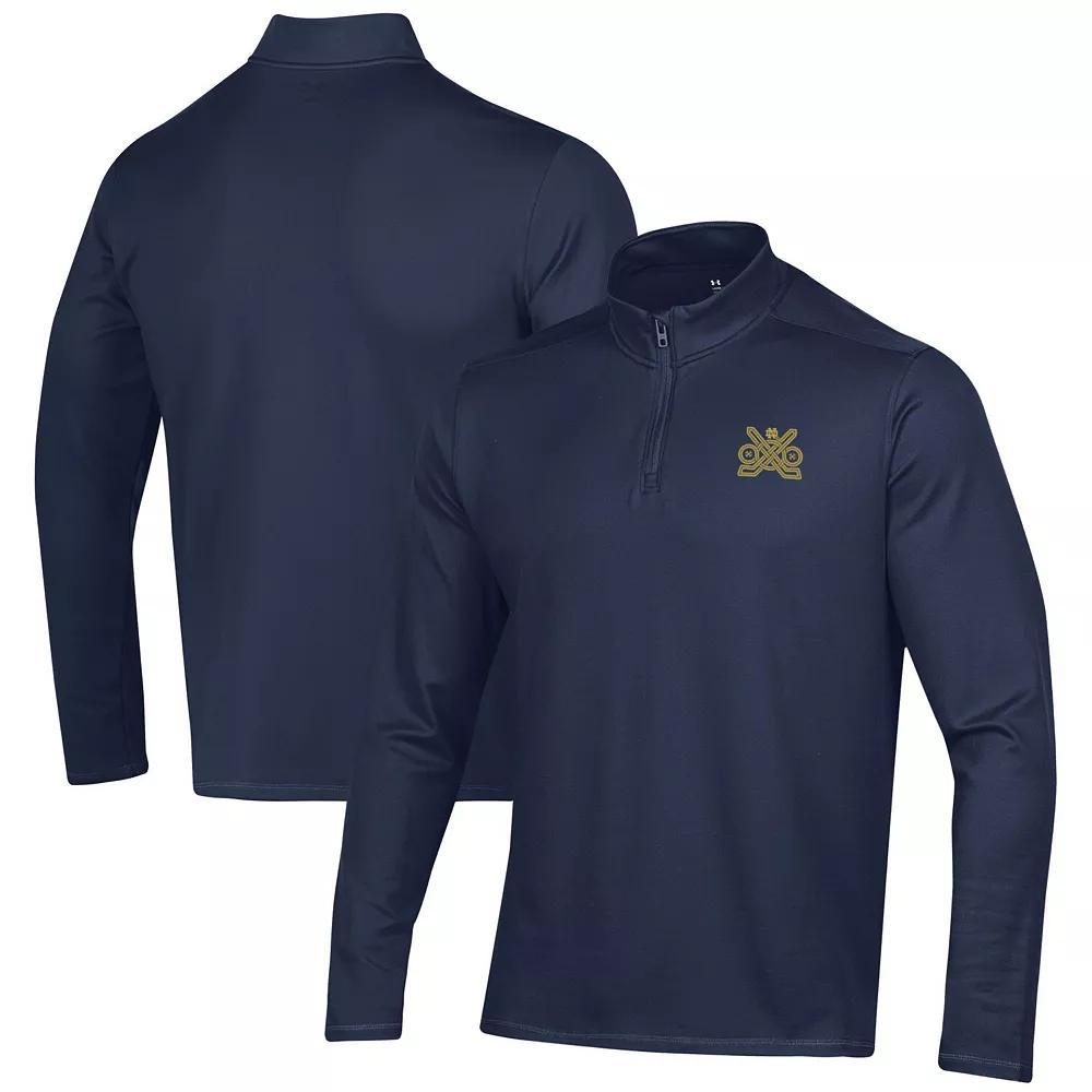 Men's Under Armour Navy Notre Dame Fighting Irish Ireland Motion Quarter-Zip Pullover Top,  Product Image