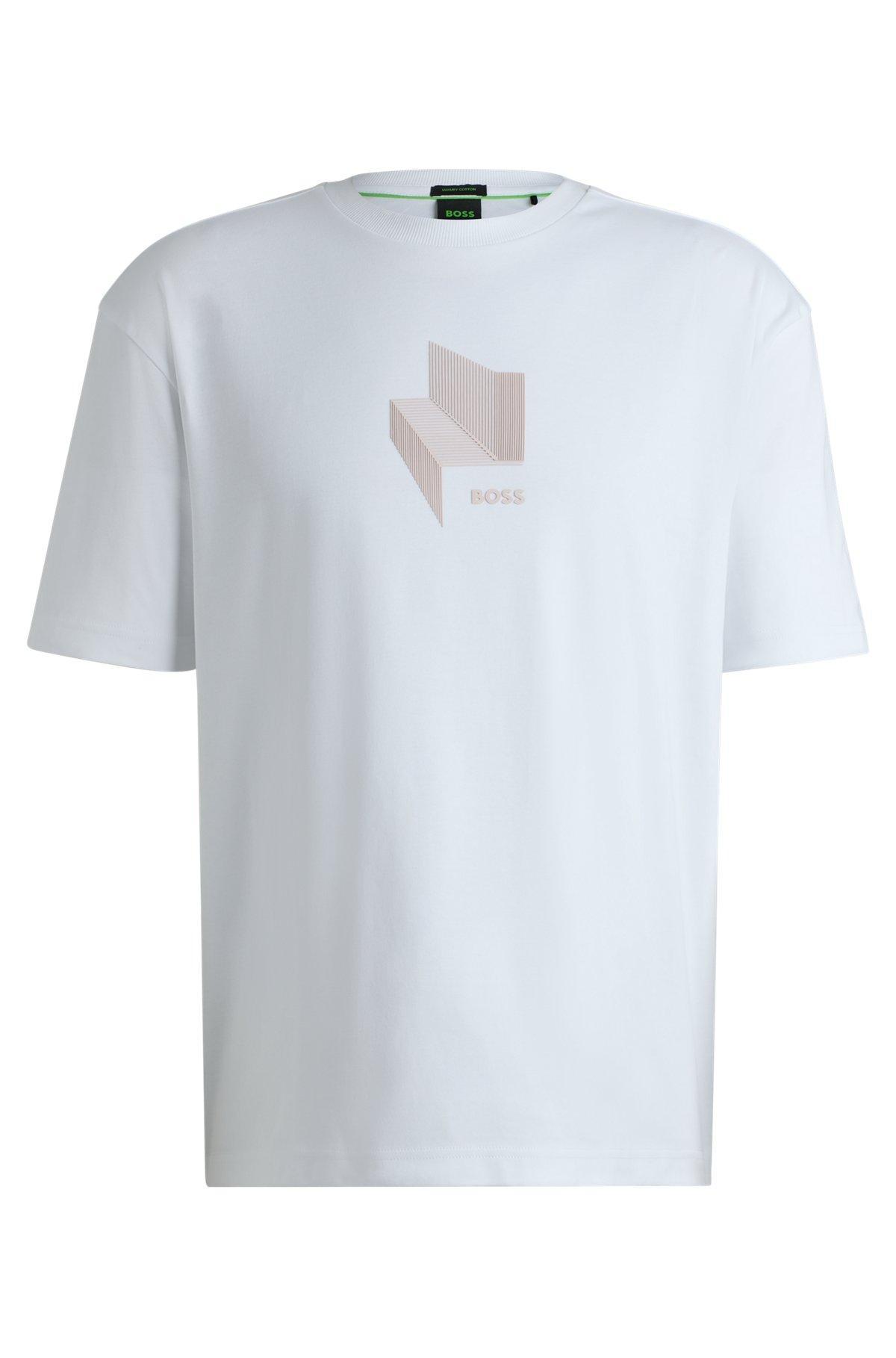 Relaxed-fit T-shirt in interlock cotton with gloss artwork Product Image