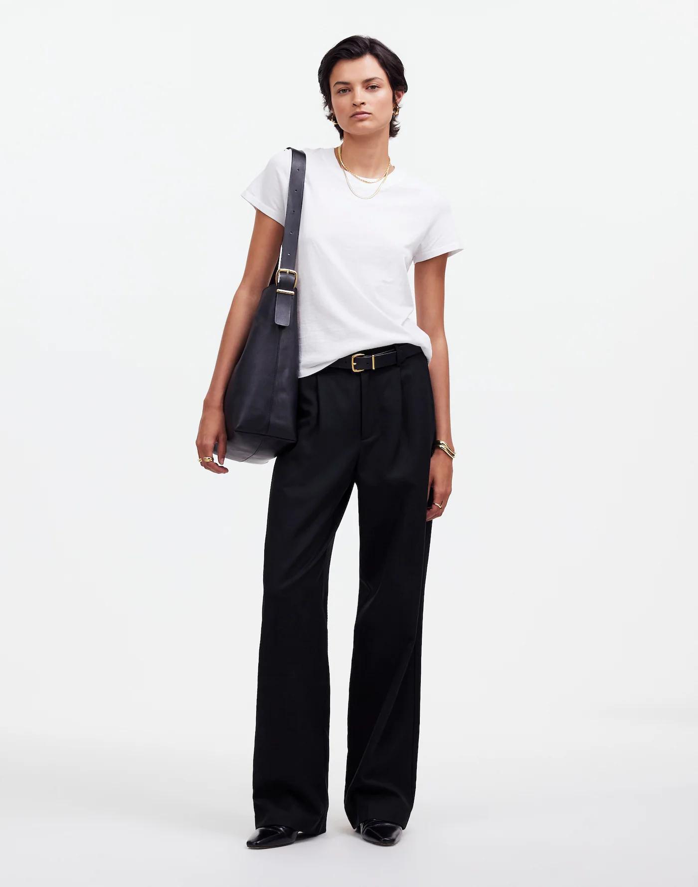 Slouchy Straight Pants in Drapey Twill Product Image