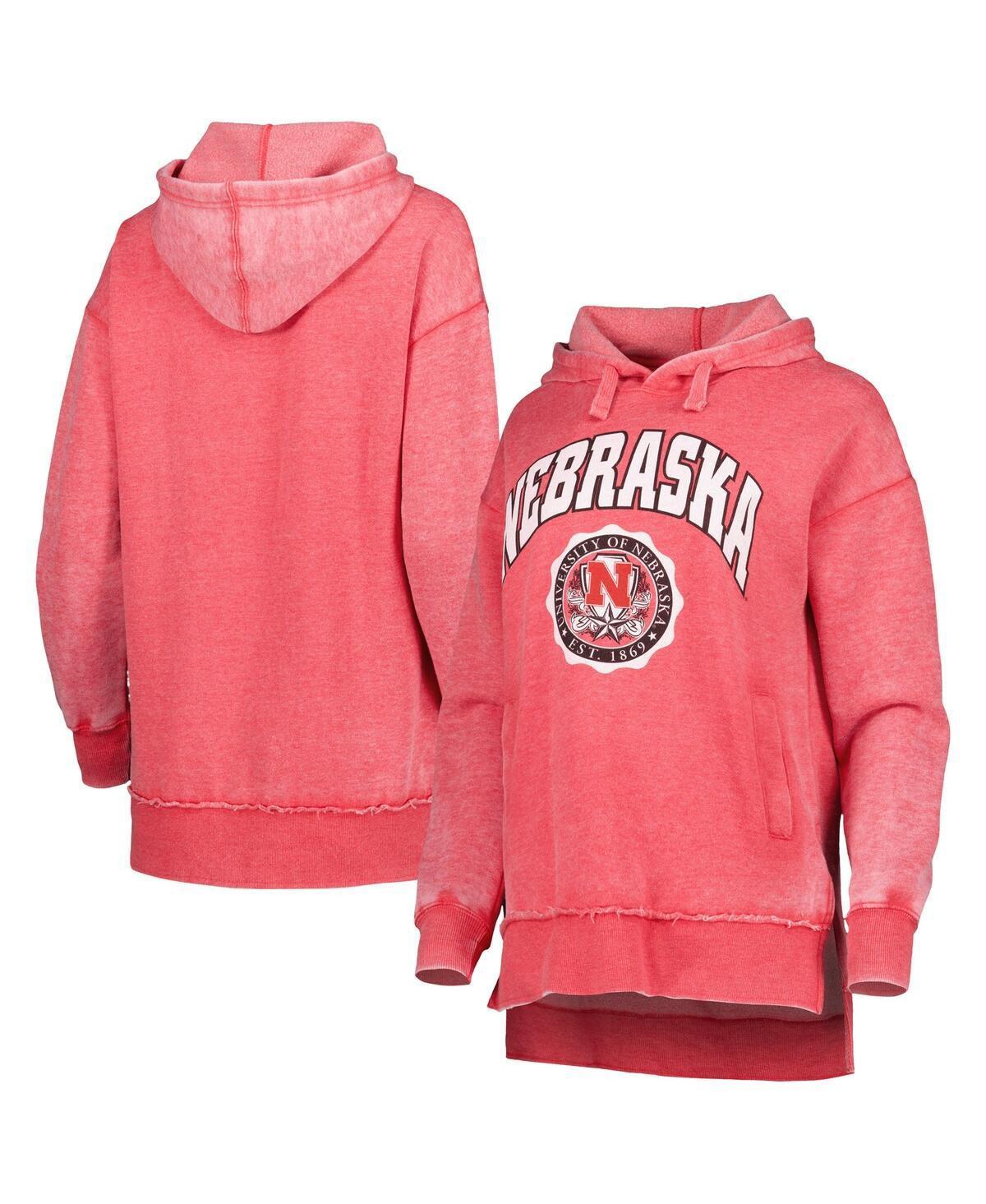 Womens Pressbox Scarlet Nebraska Huskers Vintage Winnie Pullover Hoodie Product Image