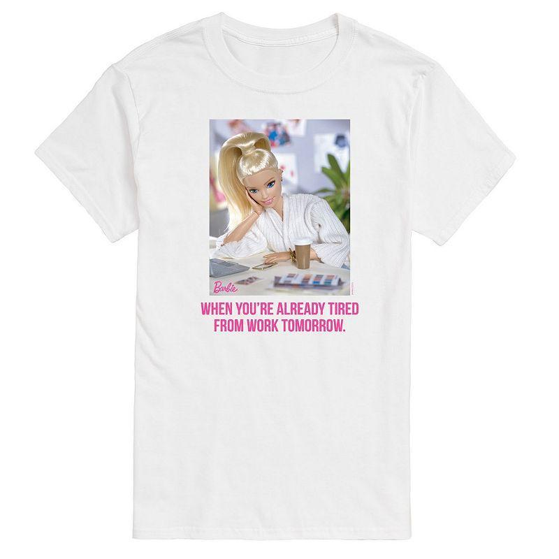 Big & Tall Barbie Already Tired Work Graphic Tee, Mens Product Image