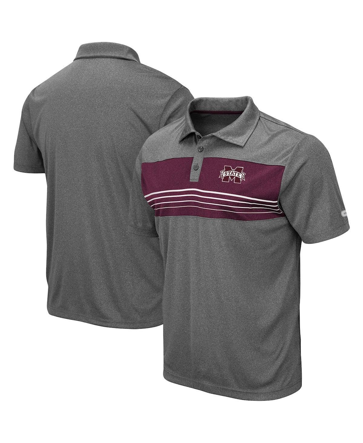 Mens Colosseum Heathered Charcoal Kansas State Wildcats Smithers Polo Product Image