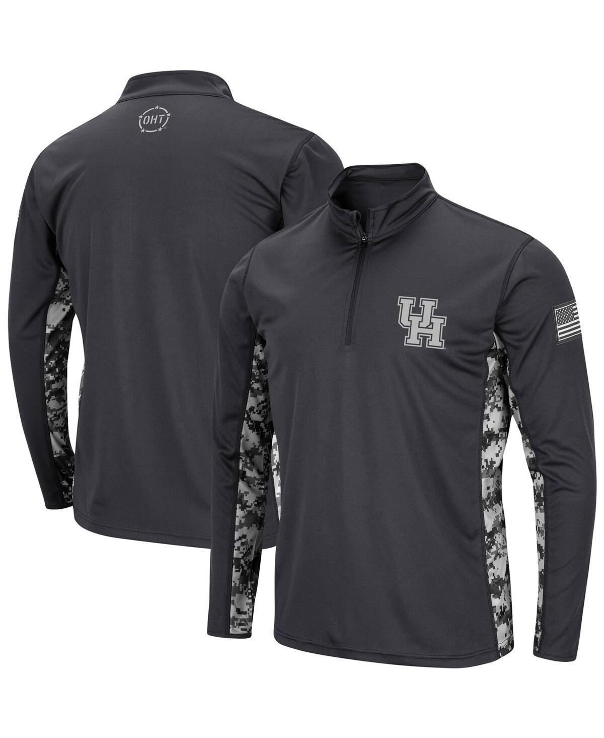 Mens Colosseum Charcoal Nebraska Huskers OHT Military Appreciation Digital Camo Lightweight Quarter-Zip Pullover Product Image