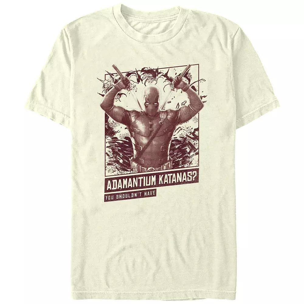 Men's Deadpool And Wolverine Adamantium Katanas Box Graphic Tee, Size: XXL, Natural Product Image