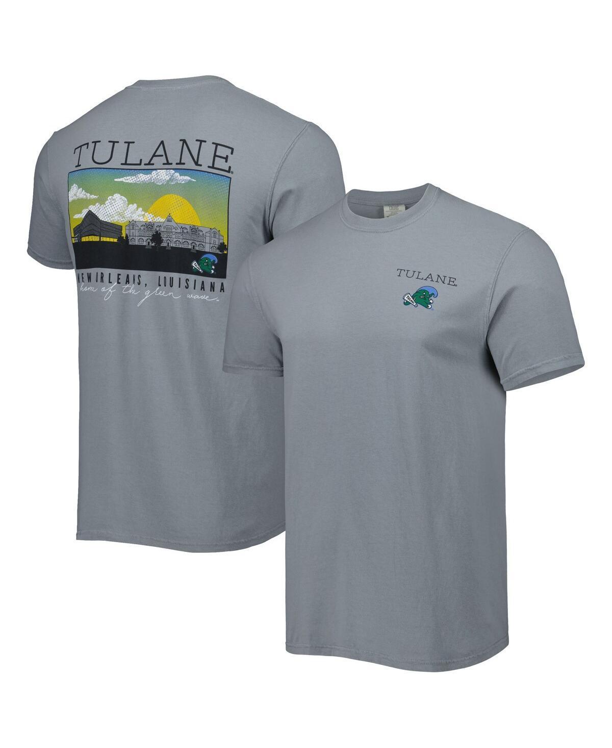 Mens Gray Tulane Green Wave Campus Scenery Comfort Color T-shirt Product Image