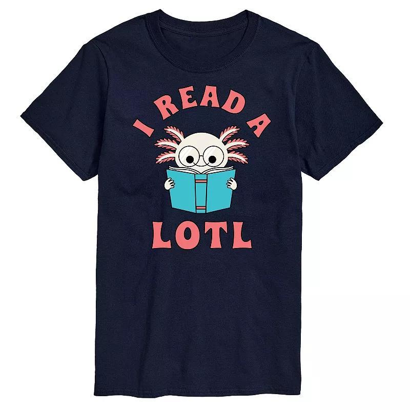 Big & Tall "I Read A Lotl" Axlotl Cartoon Graphic Tee, Men's, Size: 3XL Tall, Black Product Image