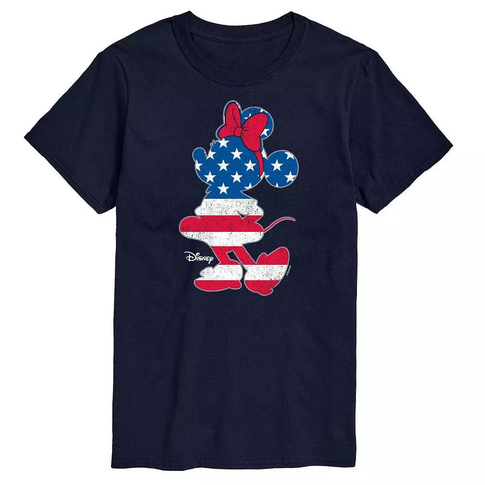 Disney's Minnie Mouse Men's Americana Flag Silhouette Graphic Tee,  Product Image