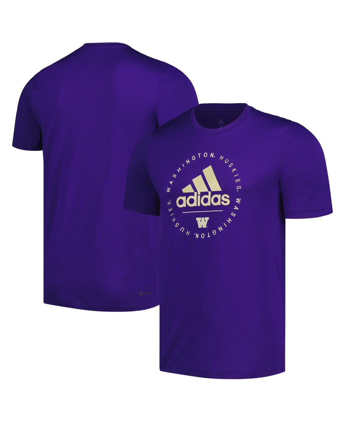 Mens adidas Washington Huskies Stripe Up Pregame T-Shirt Product Image