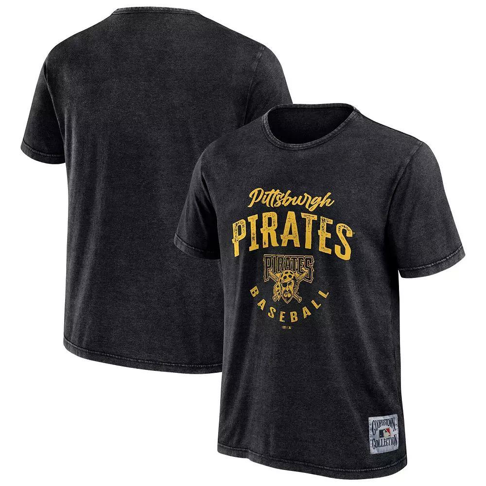 Men's Darius Rucker Collection by Fanatics Black Pittsburgh Pirates Cooperstown Collection Washed T-Shirt,  Product Image