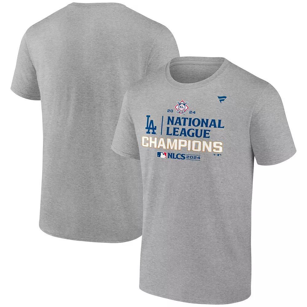 Men's Fanatics Heather Gray Los Angeles Dodgers 2024 National League Champions Locker Room Big & Tall T-Shirt, Size: 3XLT, Grey Product Image
