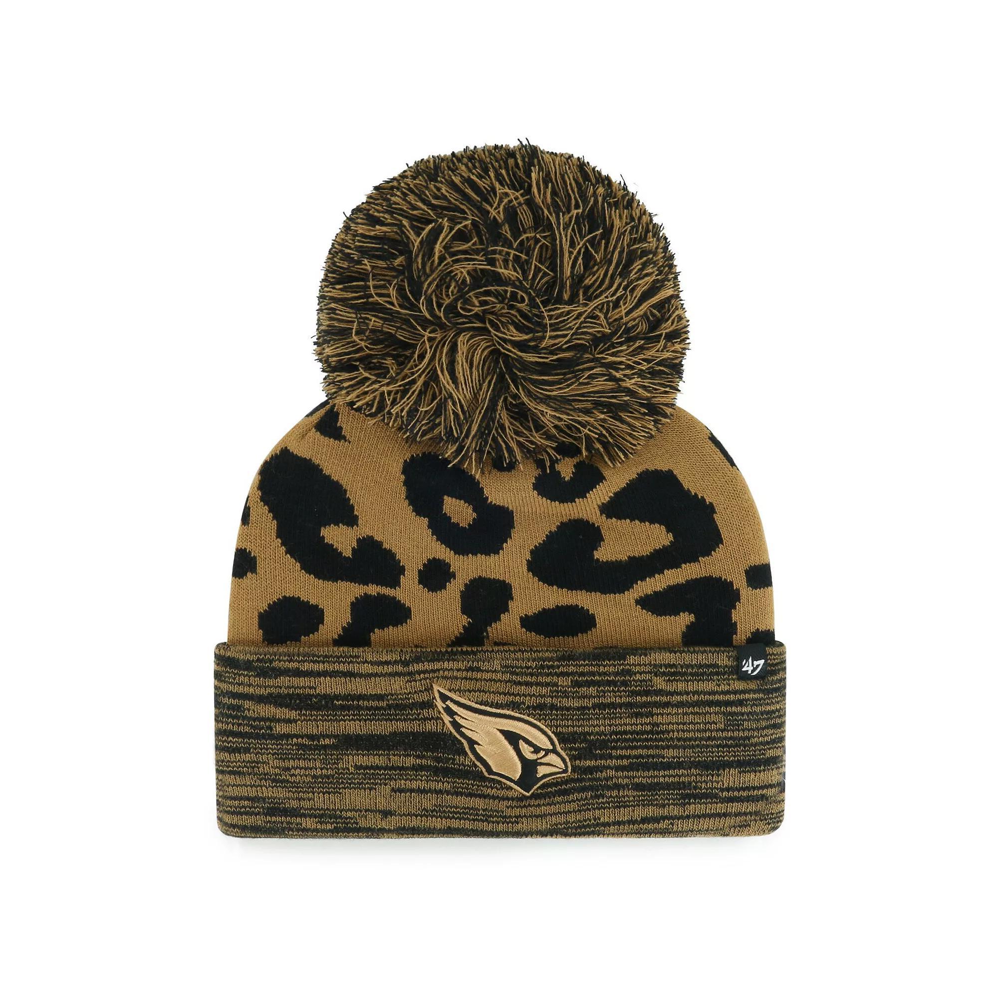 Women's '47  Brown Arizona Cardinals Rosette Cuffed Knit Hat with Pom Product Image