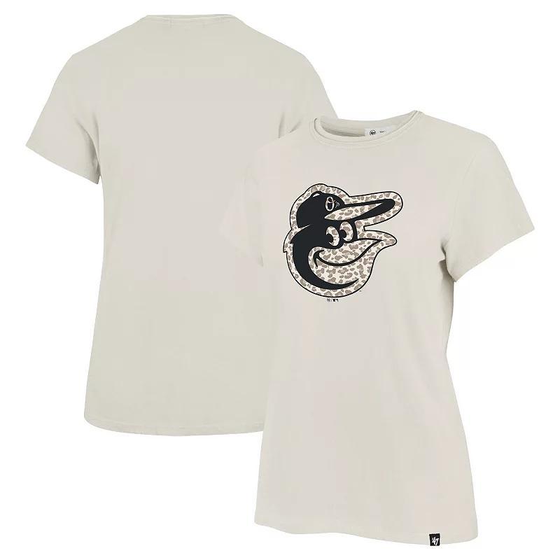 Women's '47 Oatmeal Baltimore Orioles Imprint Frankie T-Shirt, Size: 2XL, Team Product Image