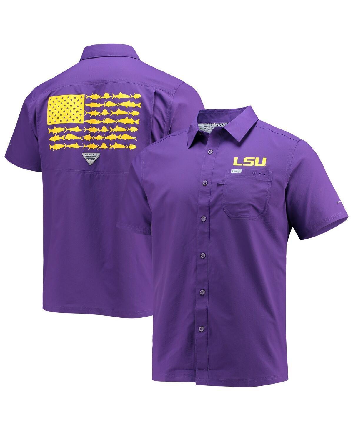 Columbia Men's Collegiate PFG Slack Tide Camp Shirt - LSU- Product Image