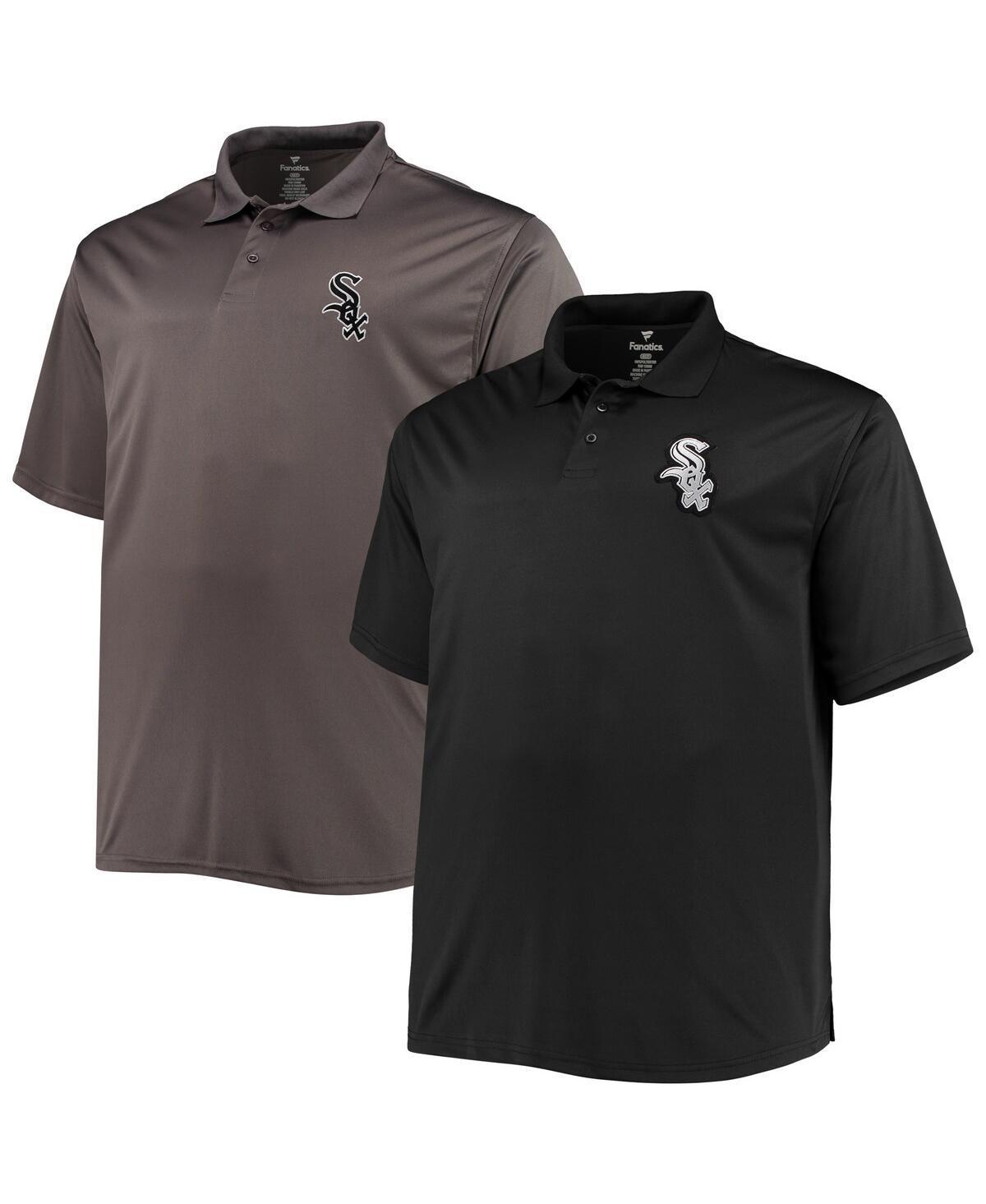 Mens /Charcoal Chicago White Sox Big & Tall Two-Pack Polo Set Product Image