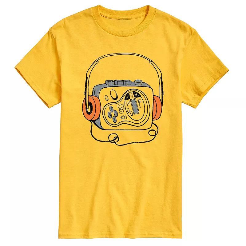 Mens Cassette Player Graphic Tee Grey Gray Product Image