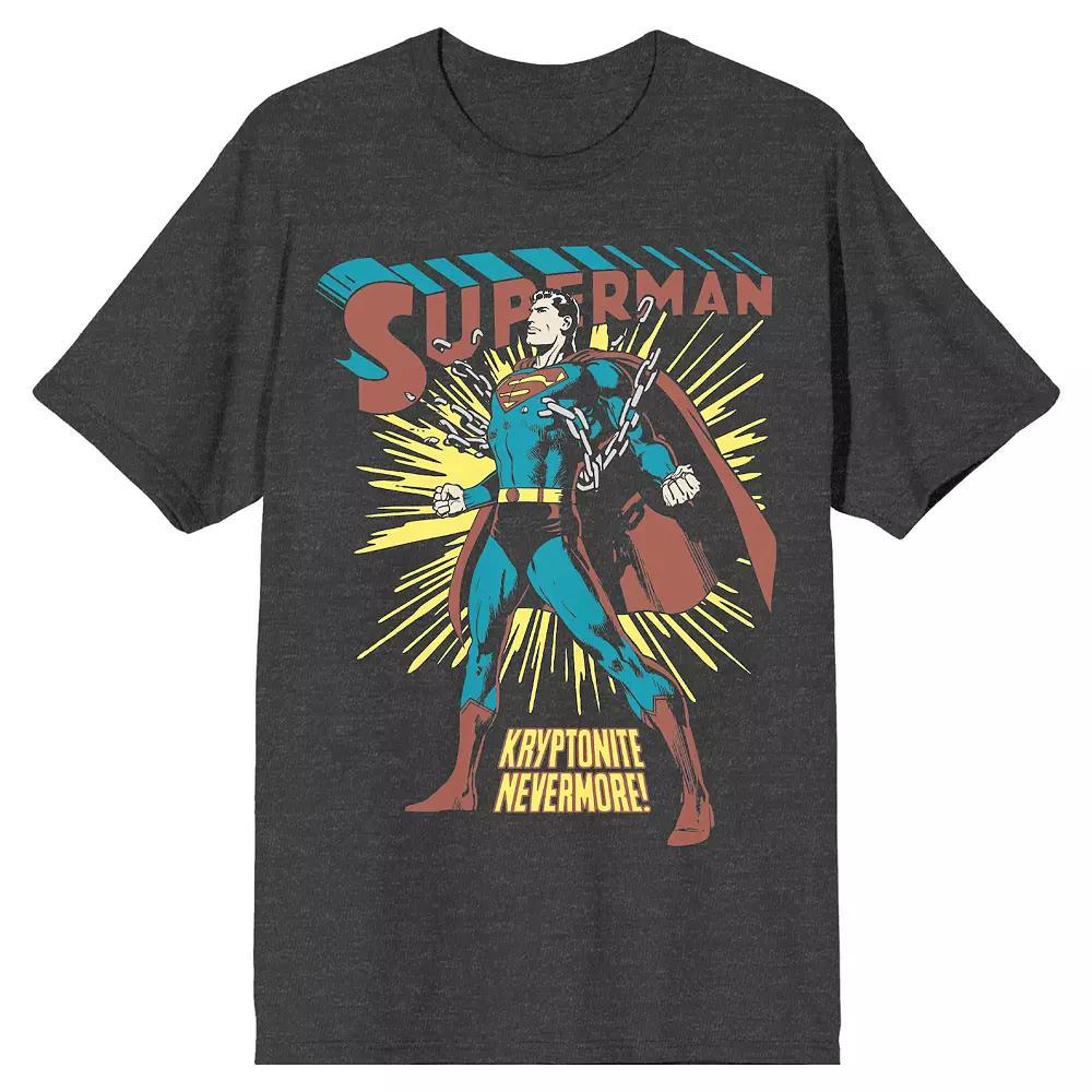 Men's Superman Kryptonite Nevermore! Tee, Size: XL, Grey Product Image