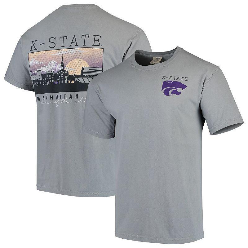 Mens Gray Kansas State Wildcats Team Comfort Colors Campus Scenery T-Shirt Product Image