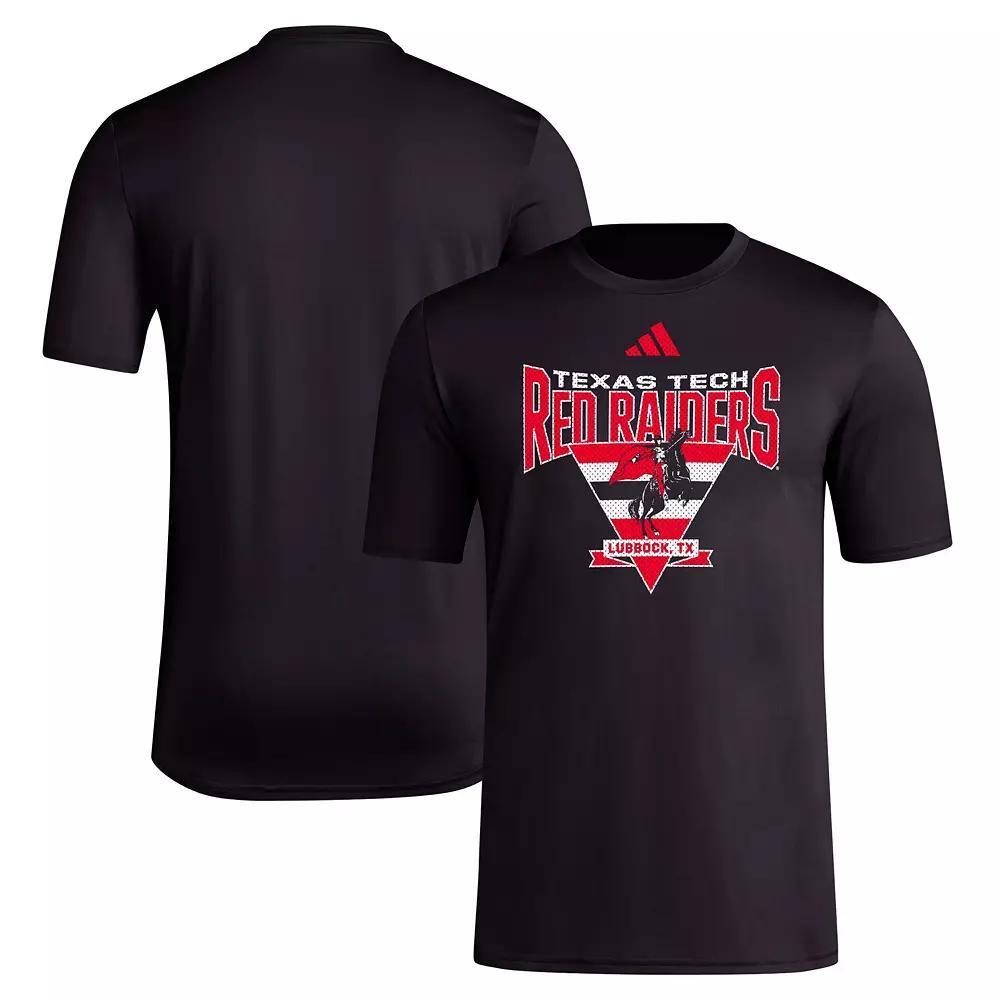 Men's adidas Black Texas Tech Red Raiders Locker Trilateral Pre-Game AEROREADY T-Shirt, Size: XL Product Image