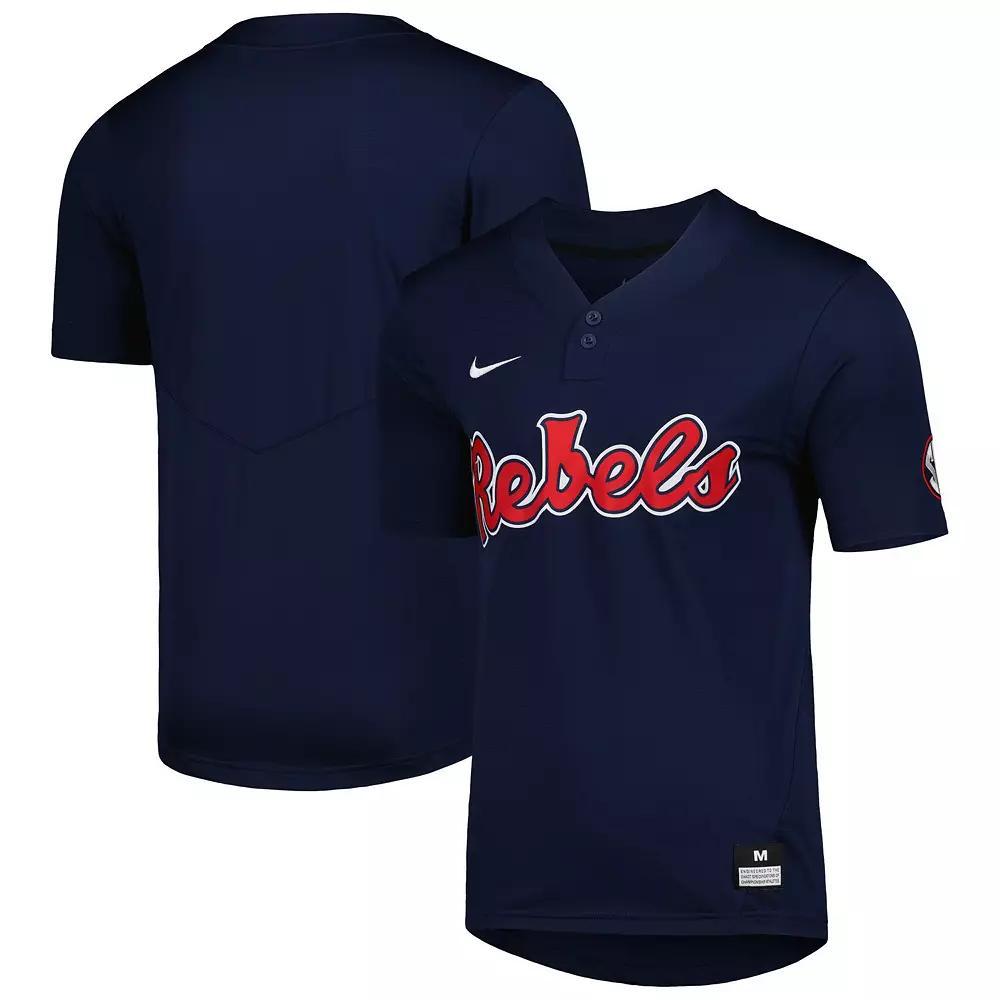 Men's Nike Navy Ole Miss Rebels 2-Button Replica Baseball Jersey,  Product Image