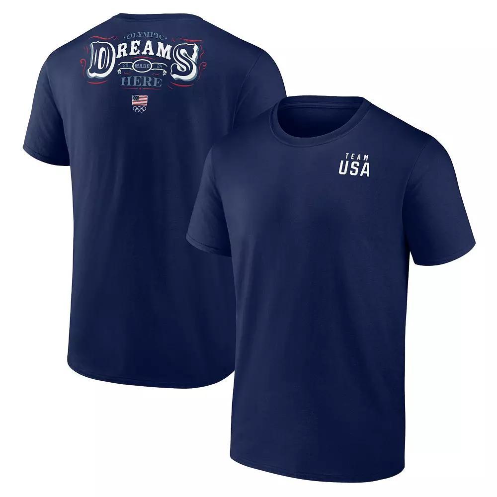 Men's Fanatics Navy Team USA Dreams Are Made Here T-Shirt,  Product Image