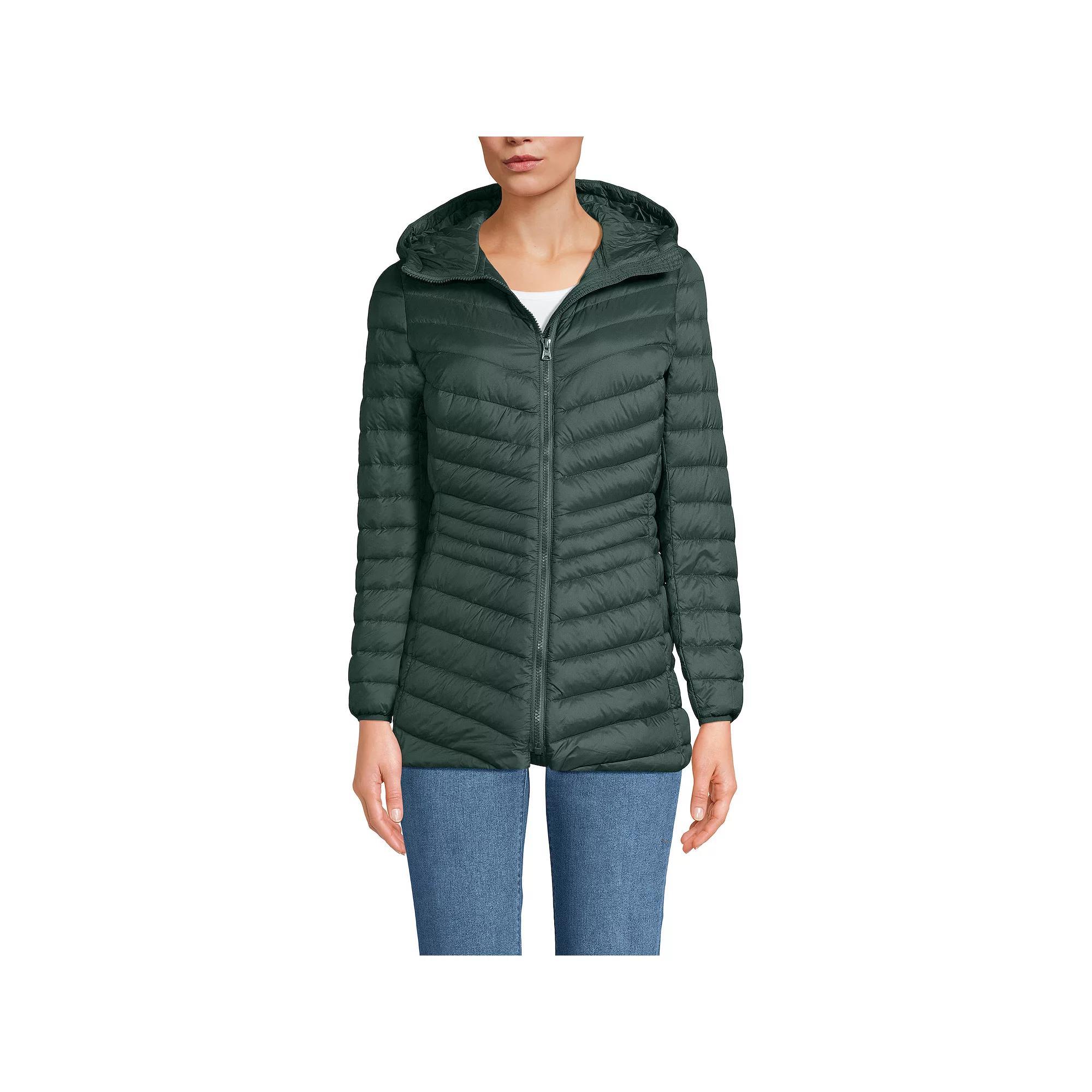 Women's Lands' End Hooded Down Wanderweight Ultralight Packable Jacket,  Product Image