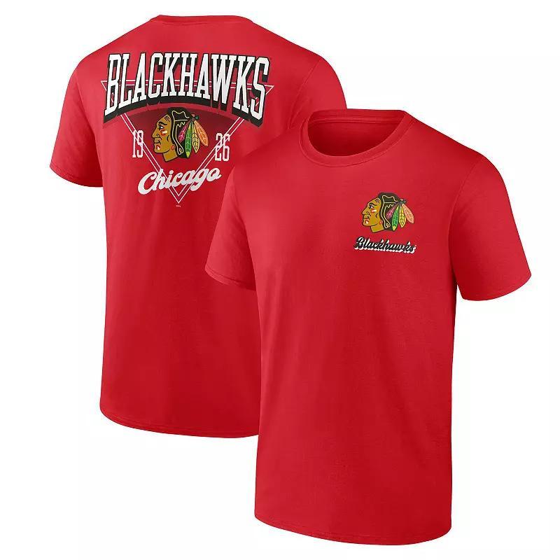 Men's Logo Athletic Red Chicago Blackhawks Never Over T-Shirt, Size: Small Product Image