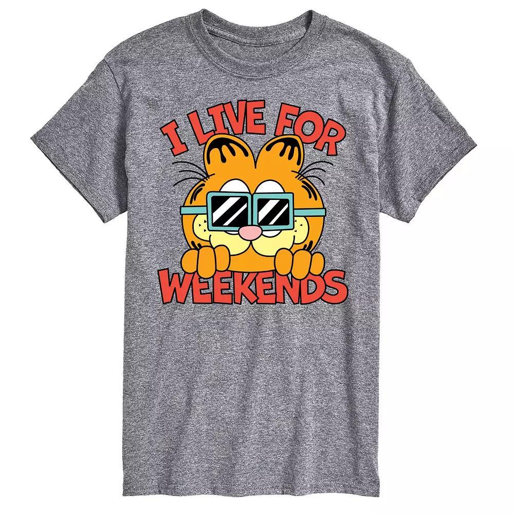 Men's Garfield Live For Weekends Graphic Tee, Size: XXL, White Product Image