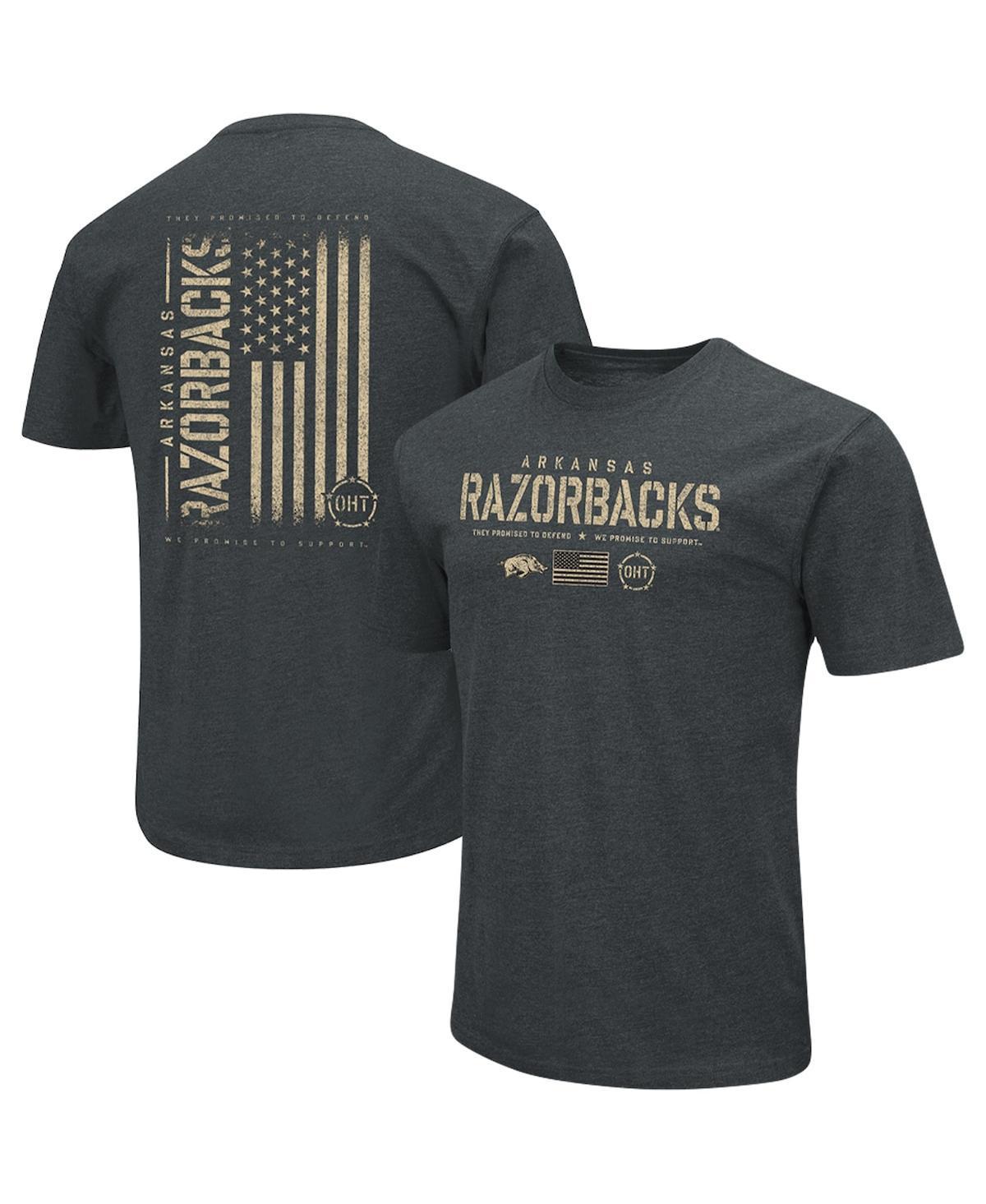 Men's Colosseum Heathered Black Arkansas Razorbacks OHT Military Appreciation Flag 2.0 T-Shirt, Size: 2XL, Charco Product Image