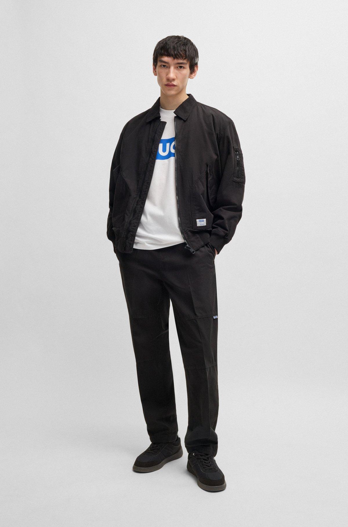 Cotton-ripstop flight jacket with logo label Product Image