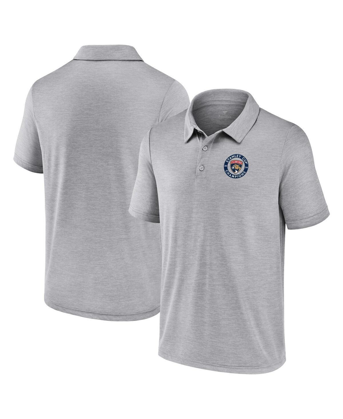 Mens Fanatics Gray Florida Panthers 2024 Stanley Cup Champions Seal Logo Polo Product Image