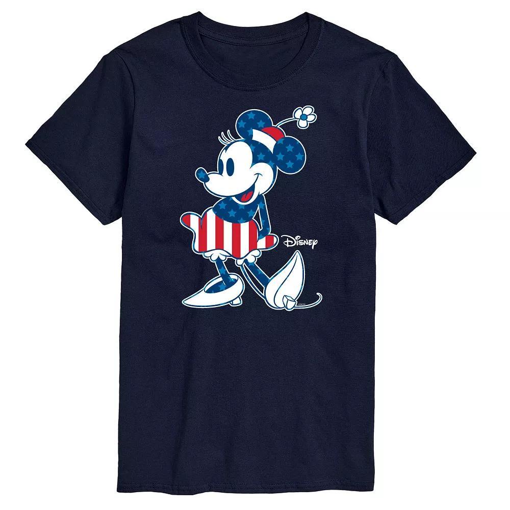 Disney's Minnie Mouse Men's Americana Flag Graphic Tee, Size: XS, Blue Product Image