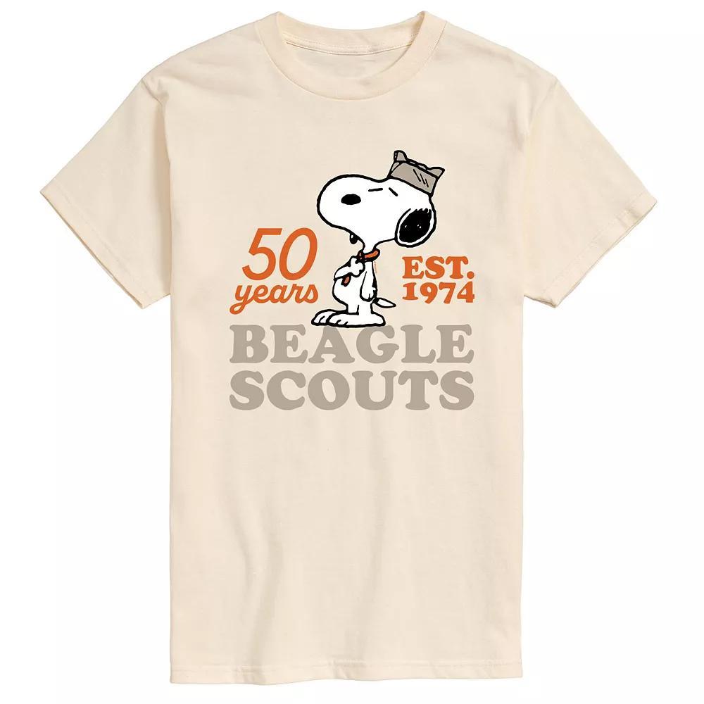 Men's Peanuts Beagle Scout Snoopy Hat Logo Graphic Tee, Size: XL, Ivory Product Image
