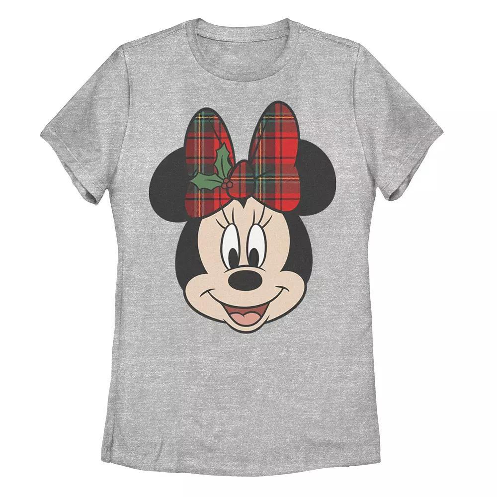 Juniors' Disney's Minnie Mouse Christmas Bow Tee, Girl's,  Product Image