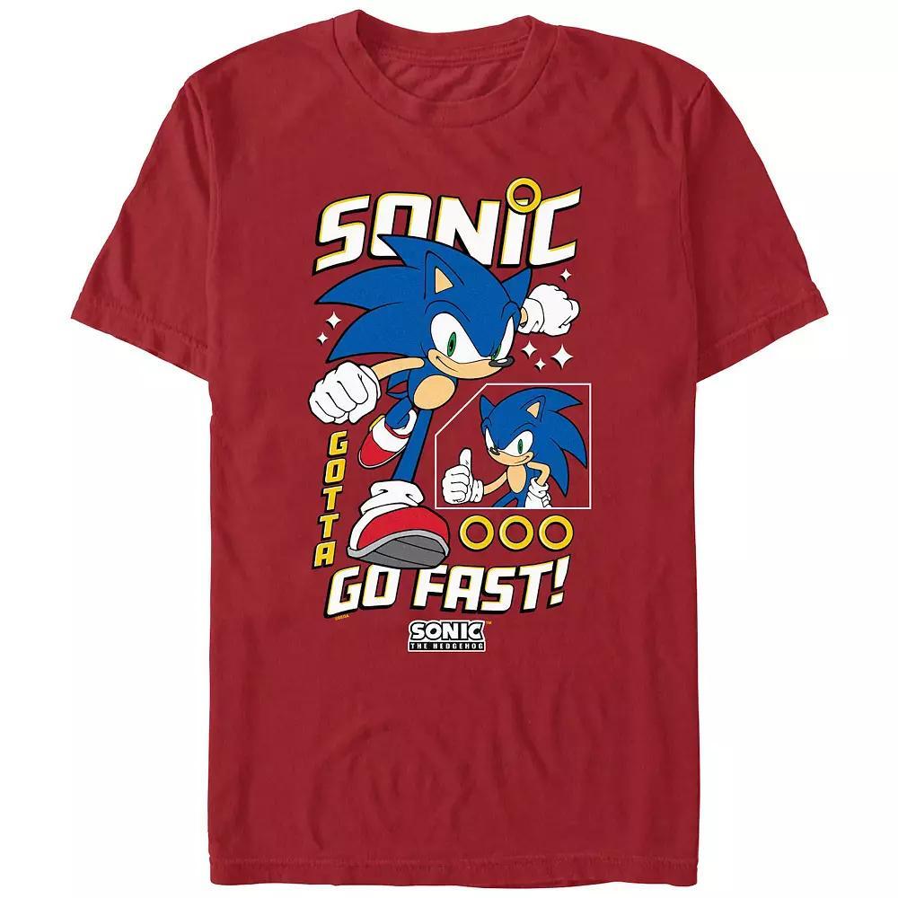 Men's Sonic The Hedgehog Go Fast Graphic Tee, Size: Small, Red Product Image