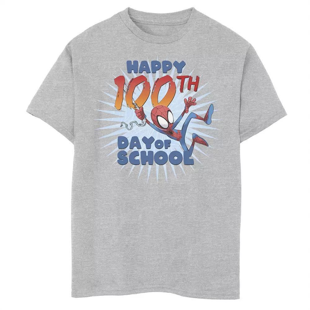 Boys 6-20 Marvel Spider-Man 100th Day Of School Text Graphic Tee, Boy's,  Product Image