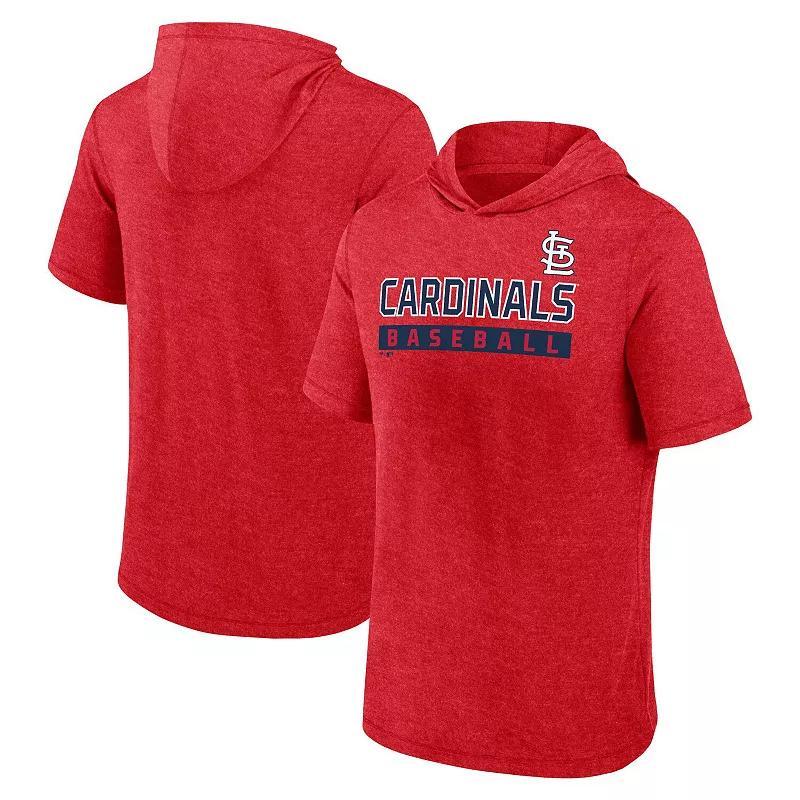 Mens Fanatics Heather St. Louis Cardinals Push Short Sleeve Pullover Hoodie Product Image