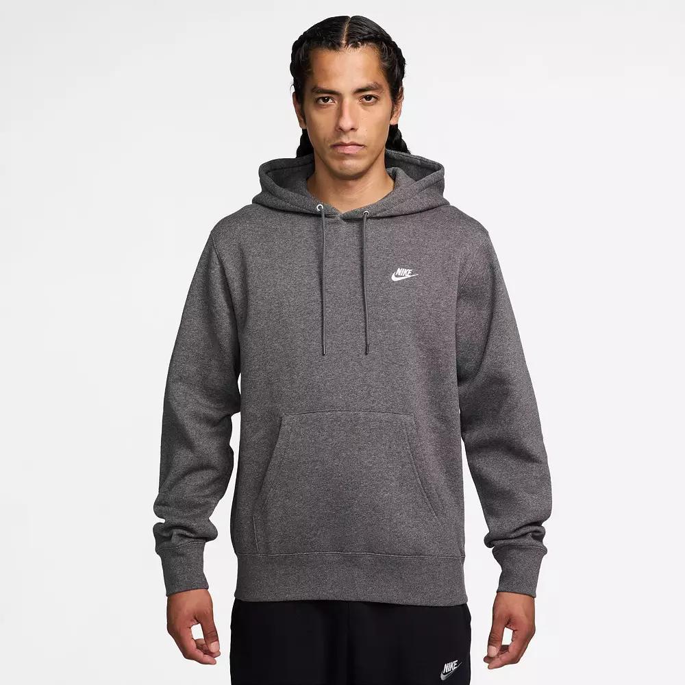 Men's Nike Sportswear Club Fleece Pullover Hoodie, Size: Medium, Grey Heather Product Image