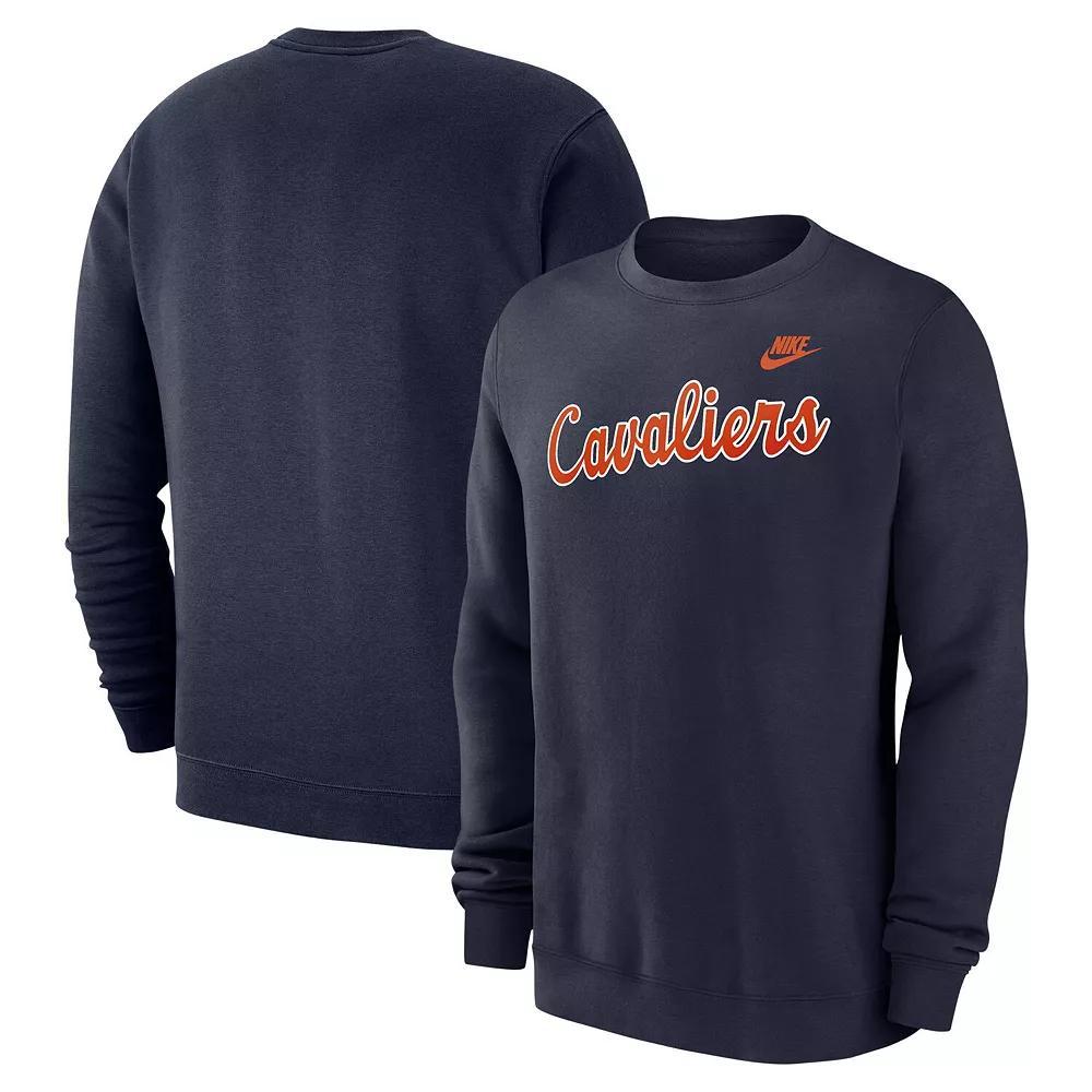 Men's Nike Navy Virginia Cavaliers Vintage Club Fleece Pullover Sweatshirt,  Product Image