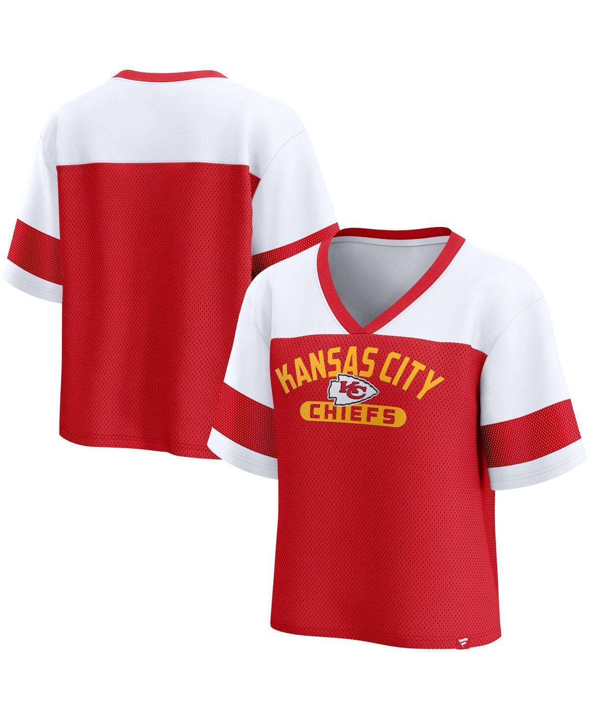 Womens Fanatics /White Kansas City Chiefs Homeschool Jersey Poly V-NeckFashion Top Product Image