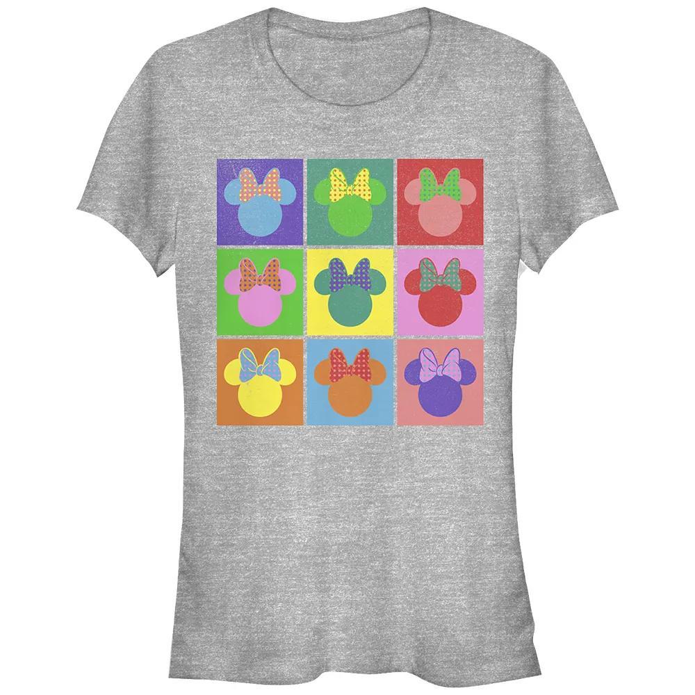 Disney's Mickey And Friends Minnie Mouse Juniors' Pop Art Fitted Graphic Tee, Girl's, Size: Medium, Athletic Grey Product Image
